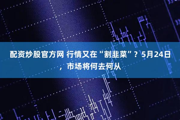 配资炒股官方网 行情又在“割韭菜”？5月24日，市场将何去何从